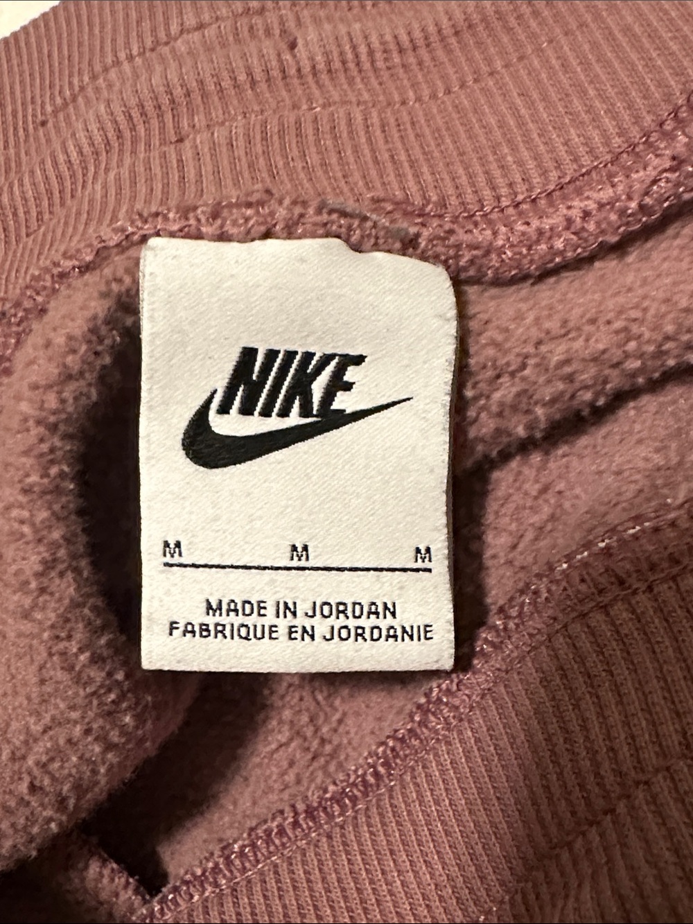 Nike Women's Mauve Pink Fleece Joggers with Black Swoosh in - Picture 4 of 4